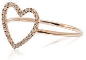 ROSA DE LA CRUZ - Rosa De La Cruz - Anello con cuore - women - 18kt Rose Gold/Diamond - 53 - rosa