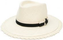 MAISON MICHEL Maison Michel - Fedora - women - Cotton/Straw - S - NUDE & NEUTRALS
