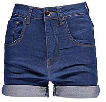 BOOHOO Corina pantaloncini di jeans a vita alta con risvolto