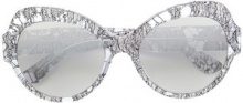 DOLCE & GABBANA ... - Dolce & Gabbana Eyewear - Occhiali da sole tondi oversized - women - Acetate - 56 - Metallizzato