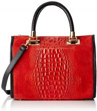 CHICCA BORSE Chicca Borse 80044, Borsa Bowling Donna, Rosso, 30x25x16 cm (W x H x L)