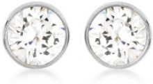 CARISSIMA GOLD Carissima Gold Orecchini a Lobo da Donna, Oro Bianco 9K (375), con Zirconia Cubica