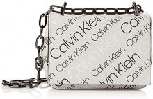 CALVIN KLEIN Calvin Klein Jeans Ck Candy Small Crossbody Logo - Borse a tracolla Donna, Nero (Logo Print Black), 8x16x18 cm (B x H T)