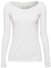 EDC BY ESPRIT edc by Esprit 098cc1k014, Maglia a Maniche Lunghe Donna, Bianco (off White 110), Medium