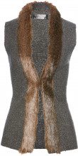 BPC SELECTION Gilet in maglia con ecopelliccia