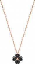 SWAROVSKI Pendente Latisha Flower, nero, placcato oro rosa