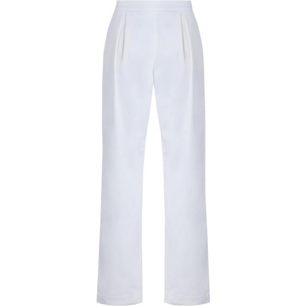Pantaloni da donna in bianco a vita alta in cotone 8 By Yoox | Bantoa