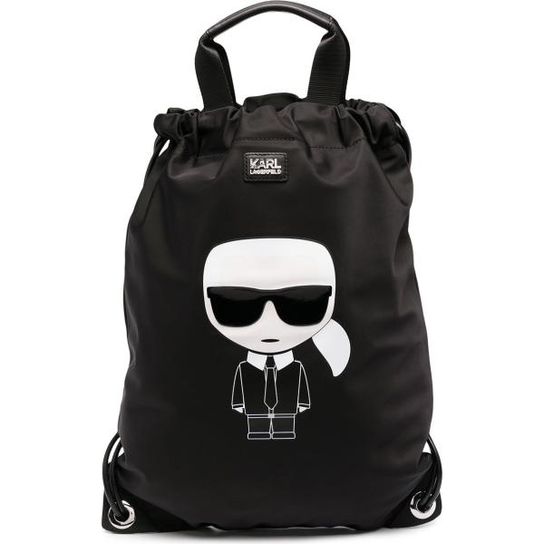 Zaino da donna in nero con stampe con spalline con zip in pelle Karl  Lagerfeld | Bantoa