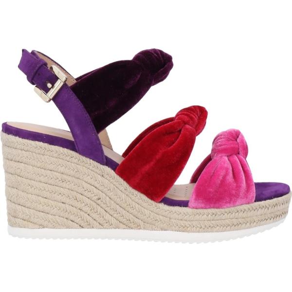 Sandali in pelle da donna in viola chiaro con tacco zeppa a punta tonda con  fibbia in velluto Geox | Bantoa