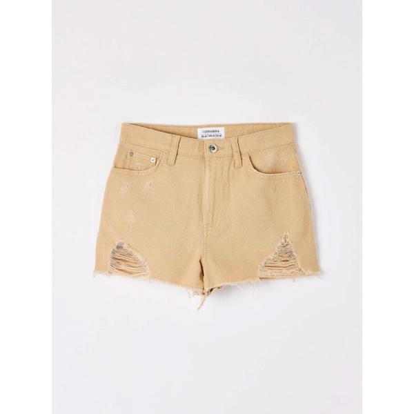 Pantaloni corti da donna in beige corto in cotone Terranova | Bantoa