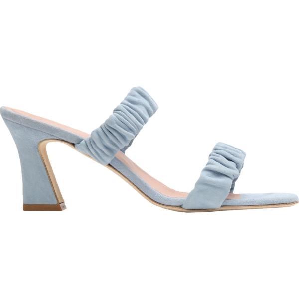 Sandalias de piel mujer azul claro efecto ante tacón de aguja piel 8 By Yoox  | Bantoa