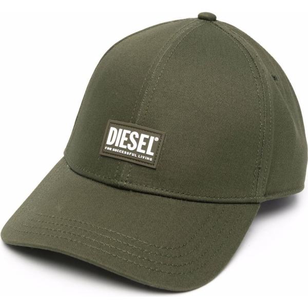 Cappello con visiera da uomo in verde con bottoni Diesel | Bantoa