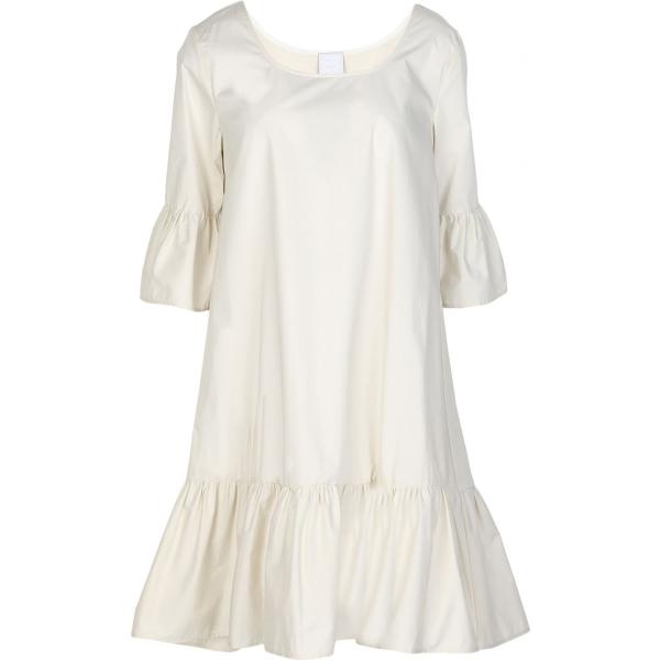 Vestito corto da donna in bianco con scollo corto a maniche corte in cotone  8 By Yoox | Bantoa
