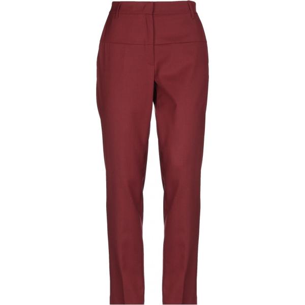 Pantaloni da donna in bordeaux a vita alta con zip in poliestere 8Pm |  Bantoa