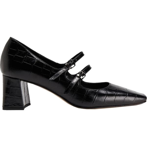 Décolleté da donna in nero con stampe con tacco squadrato con cinturino in  pelle 8 By Yoox | Bantoa