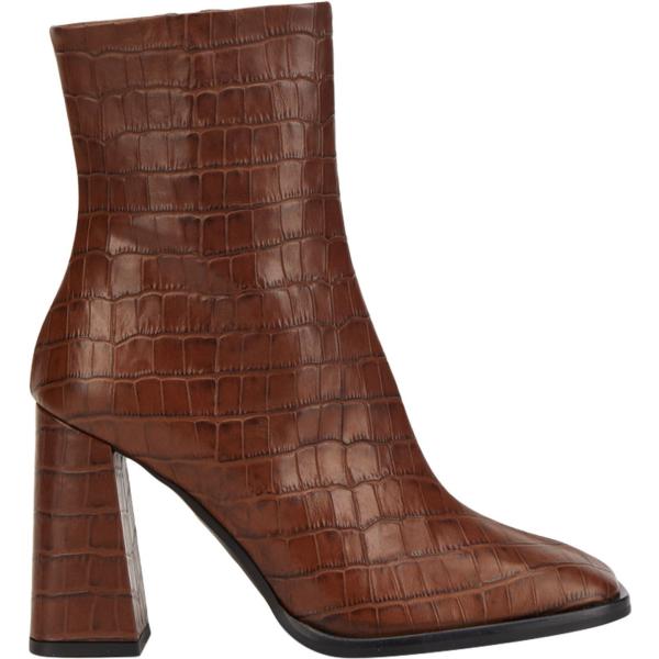 Stivaletti da donna in marrone con stampe con tacco a punta con zip in  pelle 8 By Yoox | Bantoa
