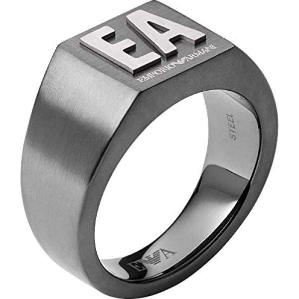 Anillo hombre gris oscuro metal Emporio Armani | Bantoa