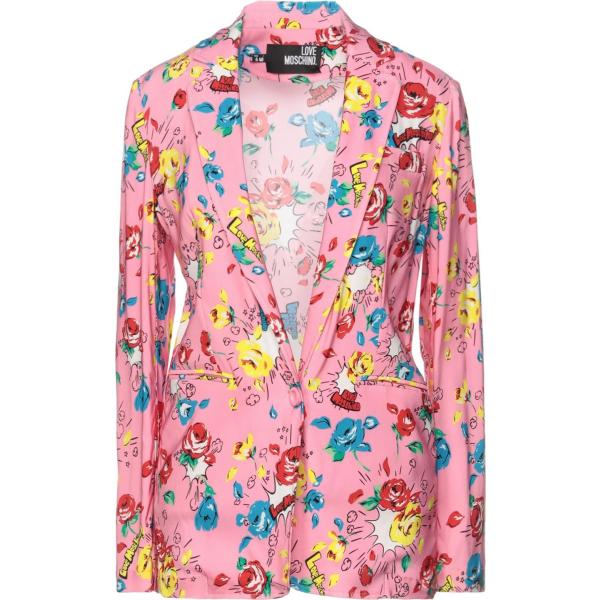 Giacca da donna in rosa a fiori collo con revers a maniche lunghe in  viscosa Love Moschino | Bantoa