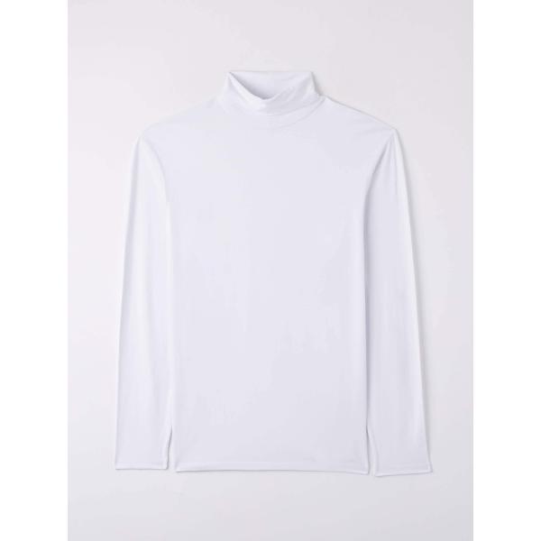 T-shirt da uomo in bianco collo a dolcevita a maniche lunghe in cotone  Terranova | Bantoa