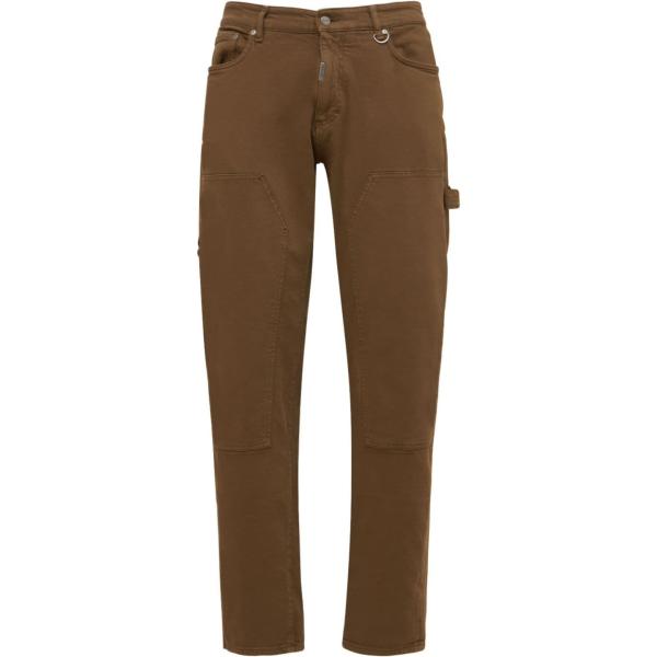 Jeans dritti da uomo in marrone con zip in denim Represent | Bantoa