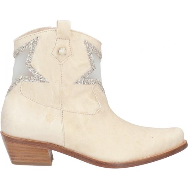 Stivaletti da donna in beige con strass con tacco a punta con zip in pelle  Florens | Bantoa