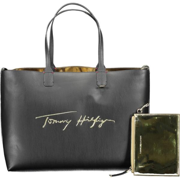 Borsa a spalla da donna in nero con stampe Tommy Hilfiger | Bantoa