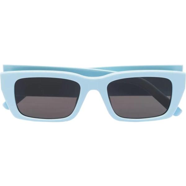 Occhiali da sole da donna in blu con stampe in acrilico Palm Angels | Bantoa