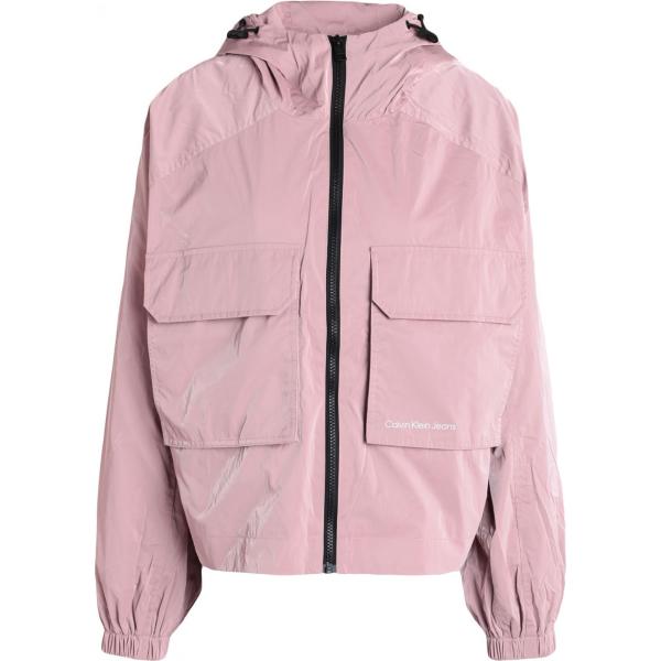 Giubbotto da donna in rosa effetto lucido collo con cappuccio a maniche  lunghe con zip Calvin Klein Jeans | Bantoa